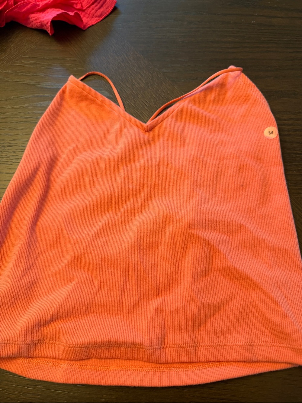 American Eagle Outfitters Coral Ribbed V-Neck Cami Tank